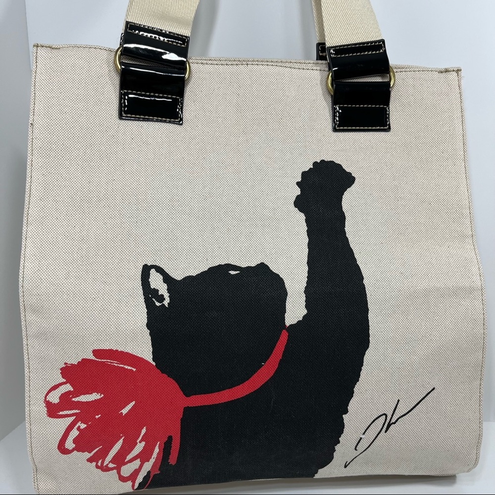 Jason Wu Canvas Tote With Black Cat - image 1